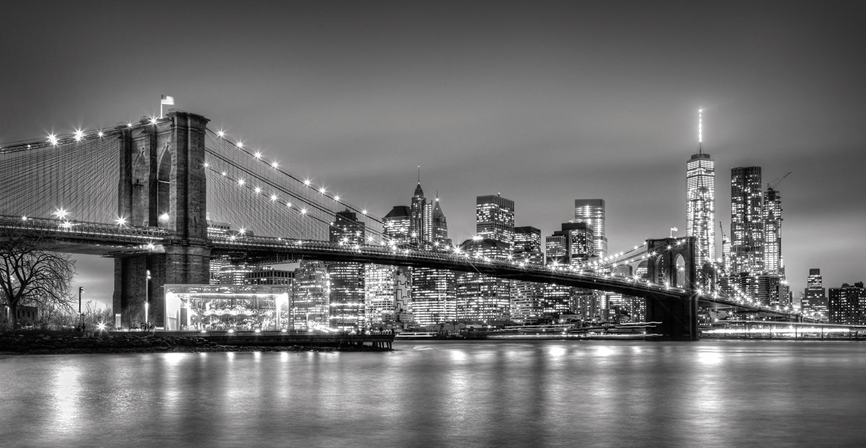 Arte de la lona del panorama del puente de Brooklyn