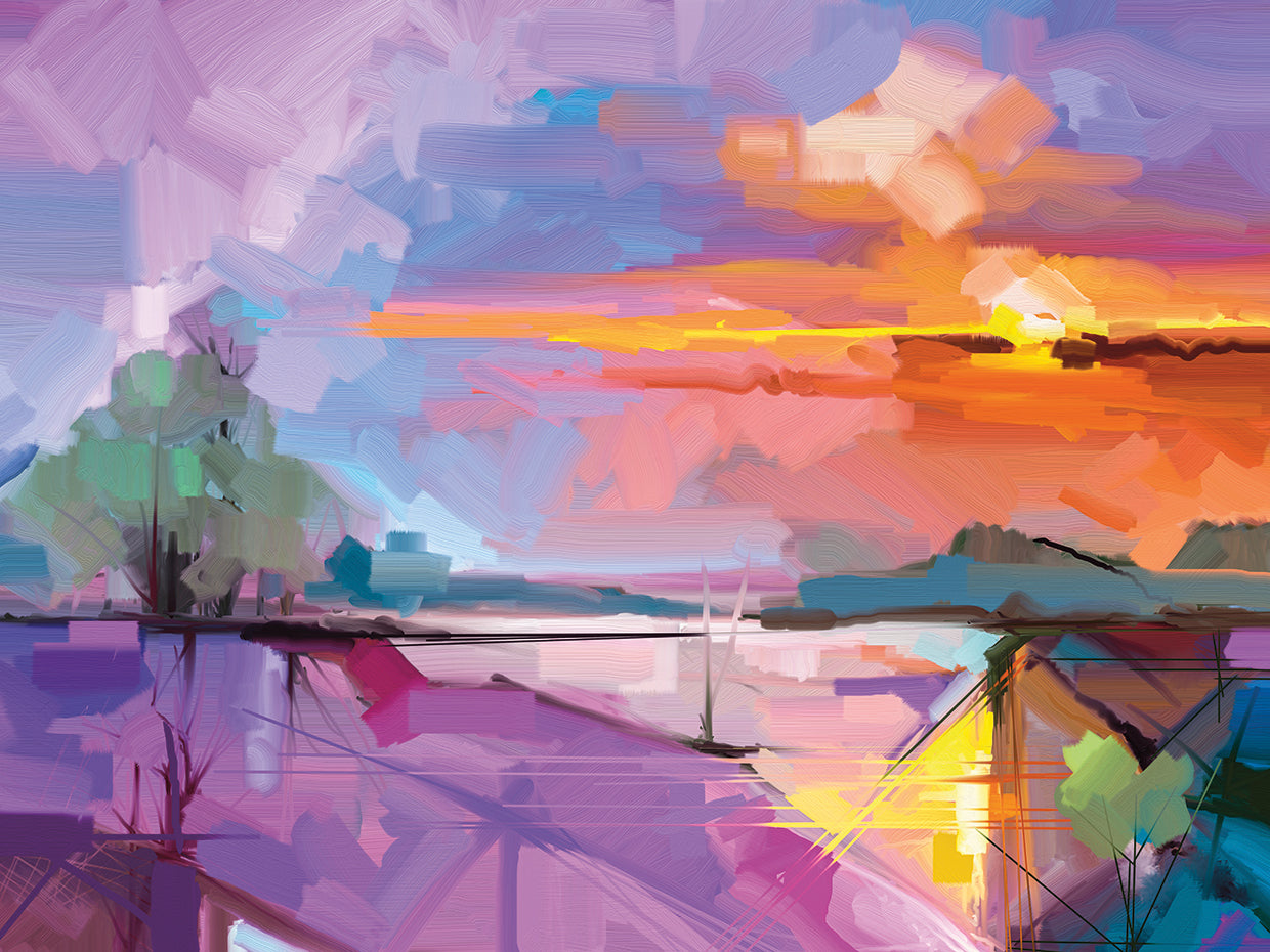 Arte de la lona del paisaje de la sinfonía del color