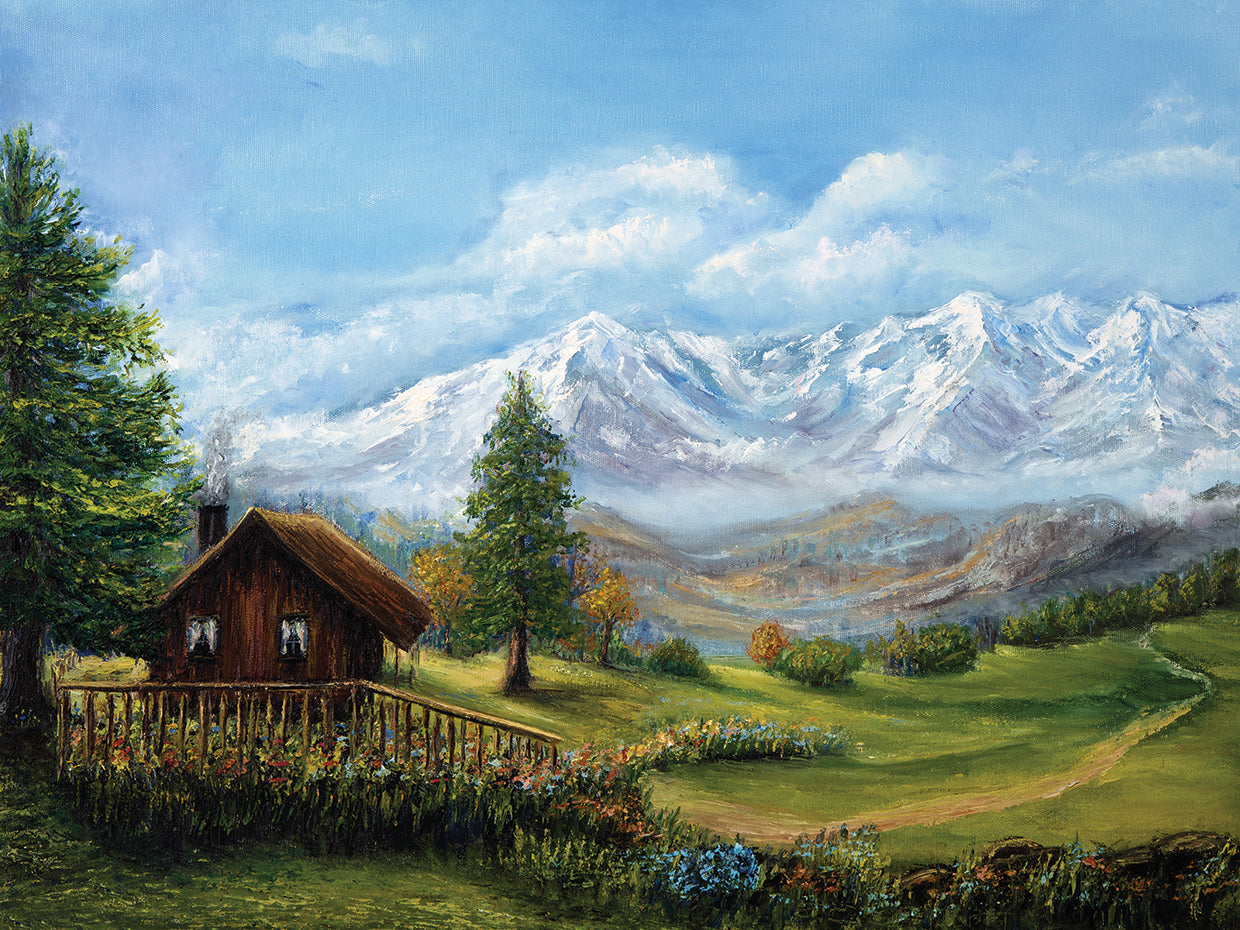 Arte de la lona del chalet suizo del verano