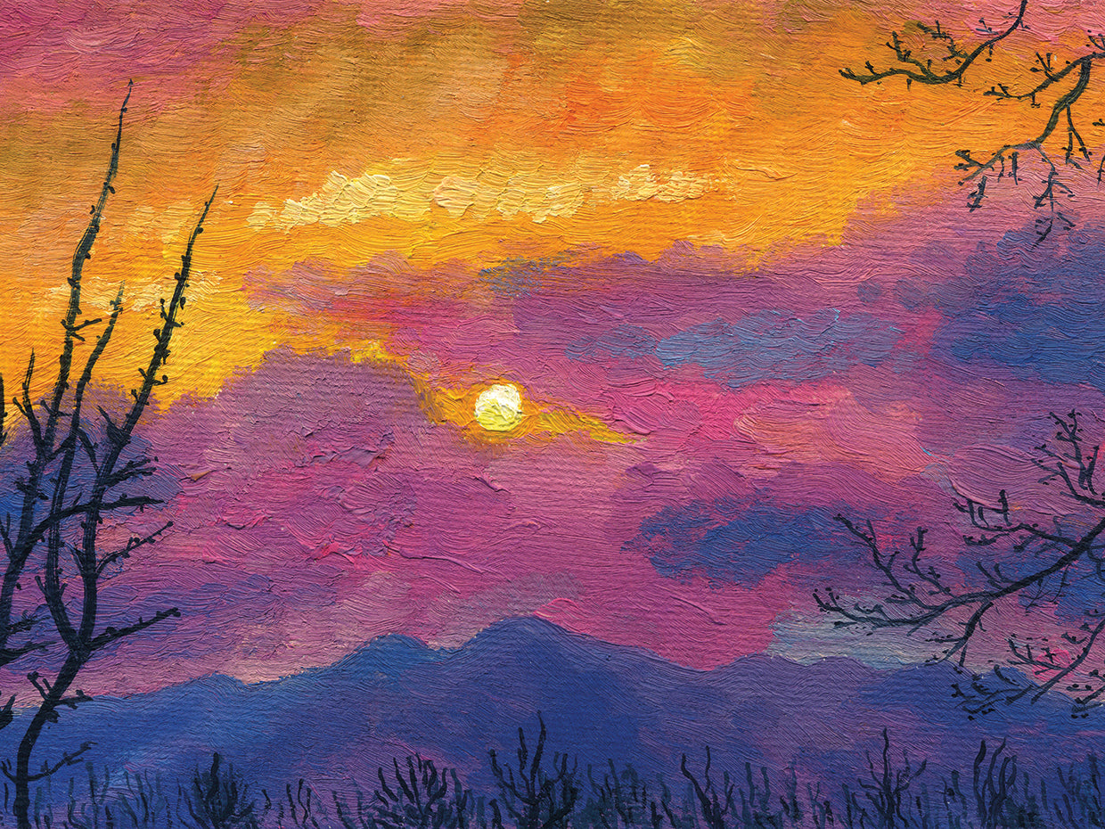 Lavender Golds Mountain Sunset