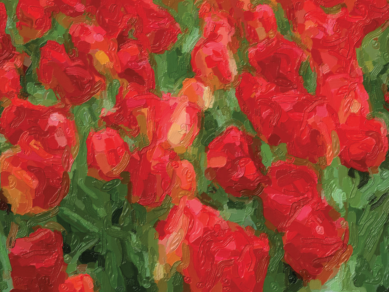 Arte de la lona del jardín del tulipán de Rockin' Reds