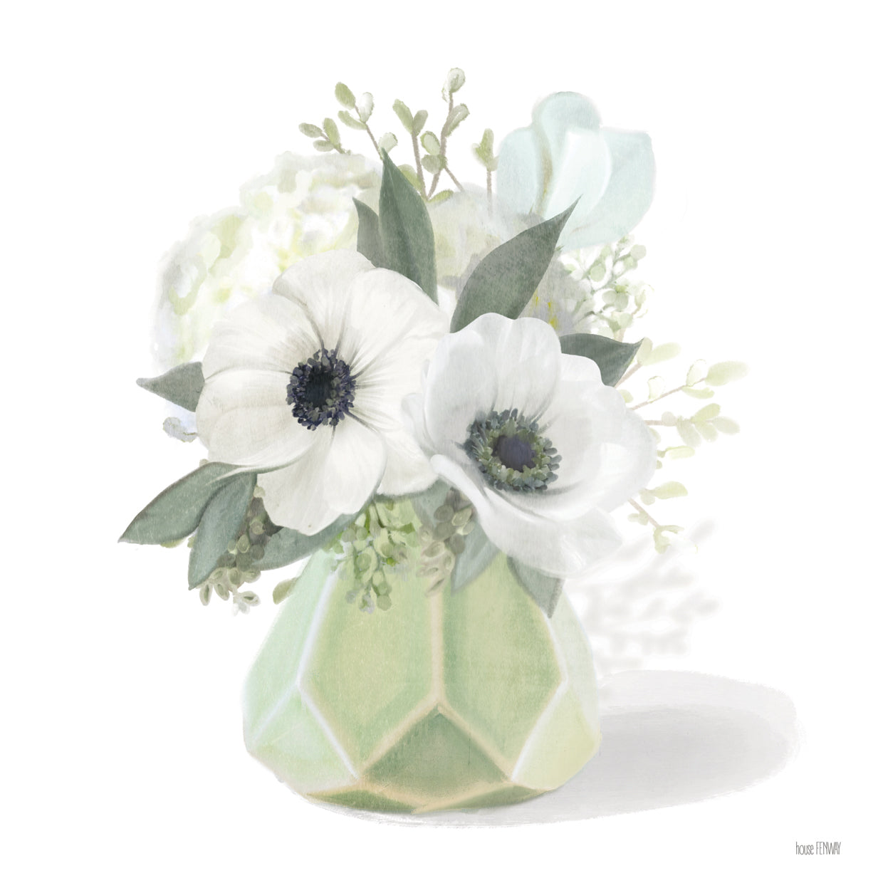 Posies en verde Lienzo