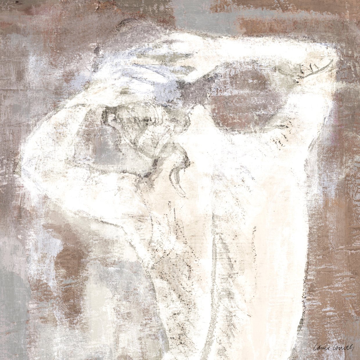 Neutral Figure on Abstract Square I