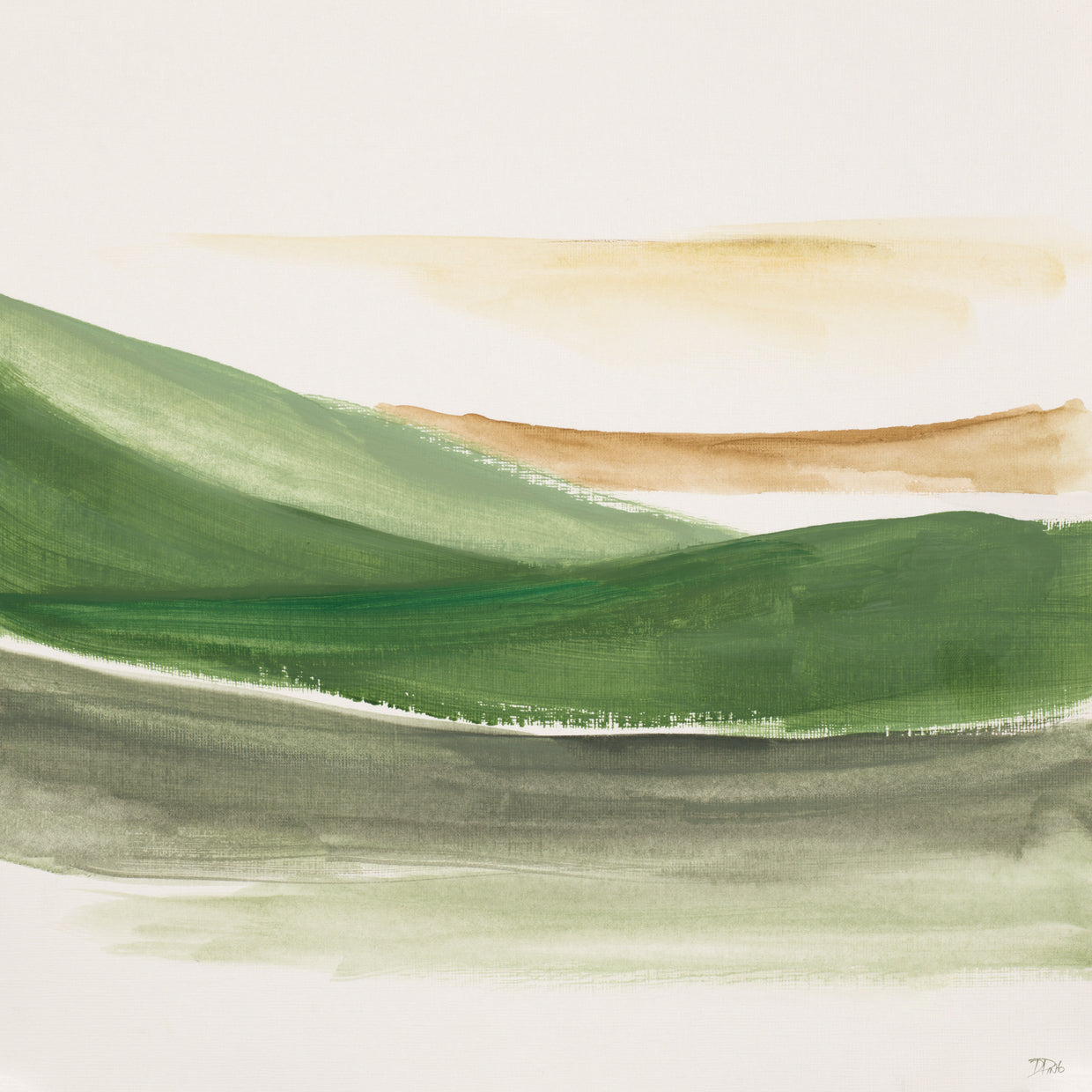 Paisaje abstracto verde Lienzo