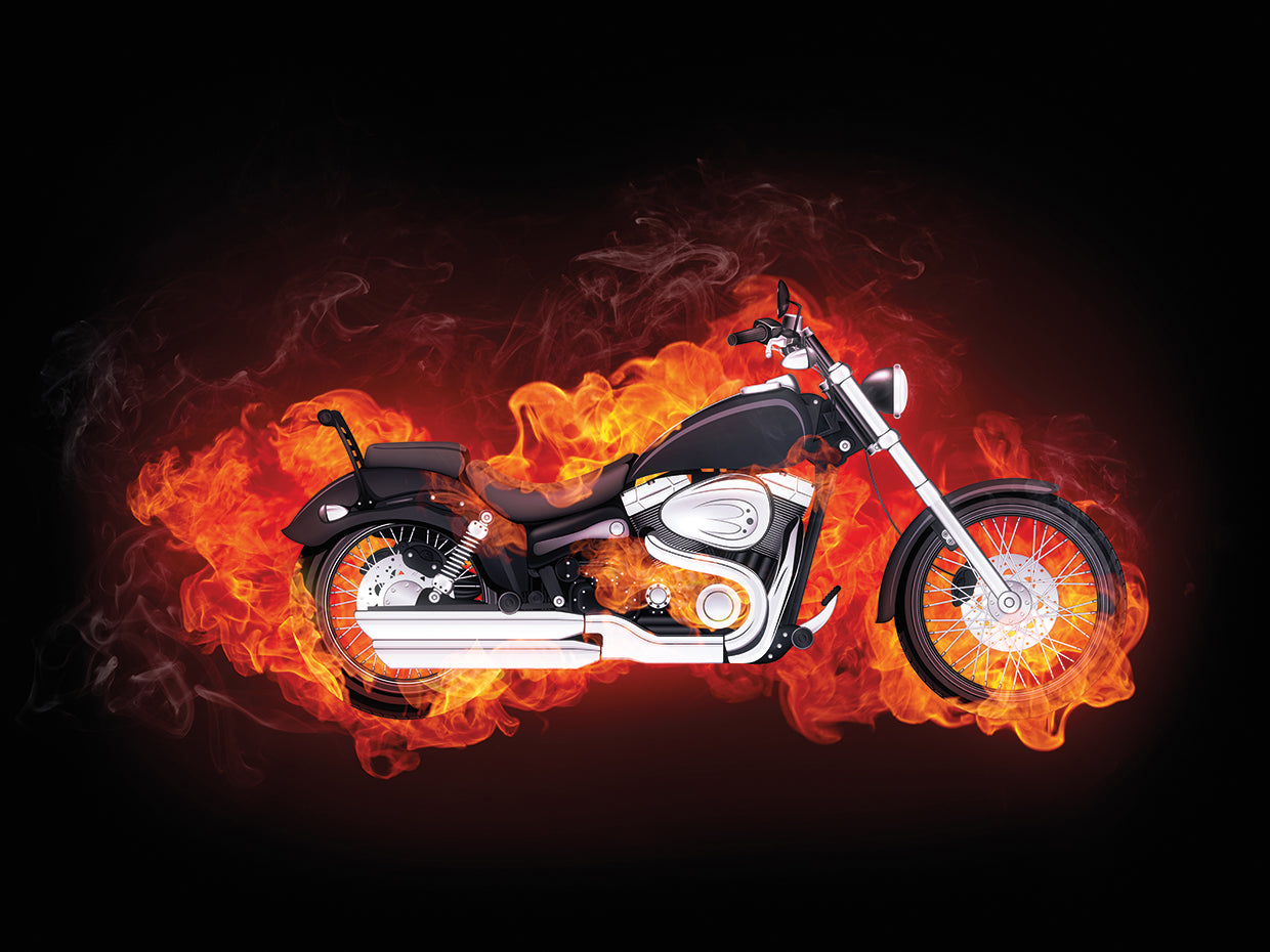 Motocicleta Fast Flames Lienzo