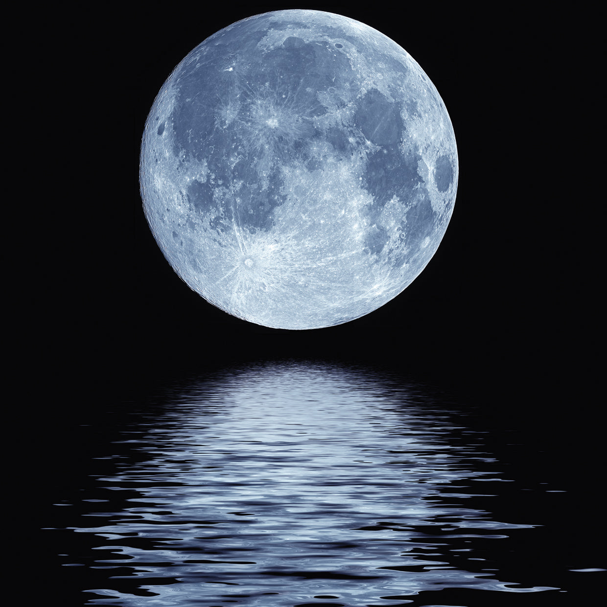 Luna azul de medianoche Lienzo