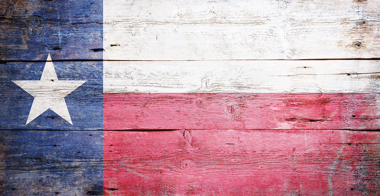 Vintage Wood Texas Flag