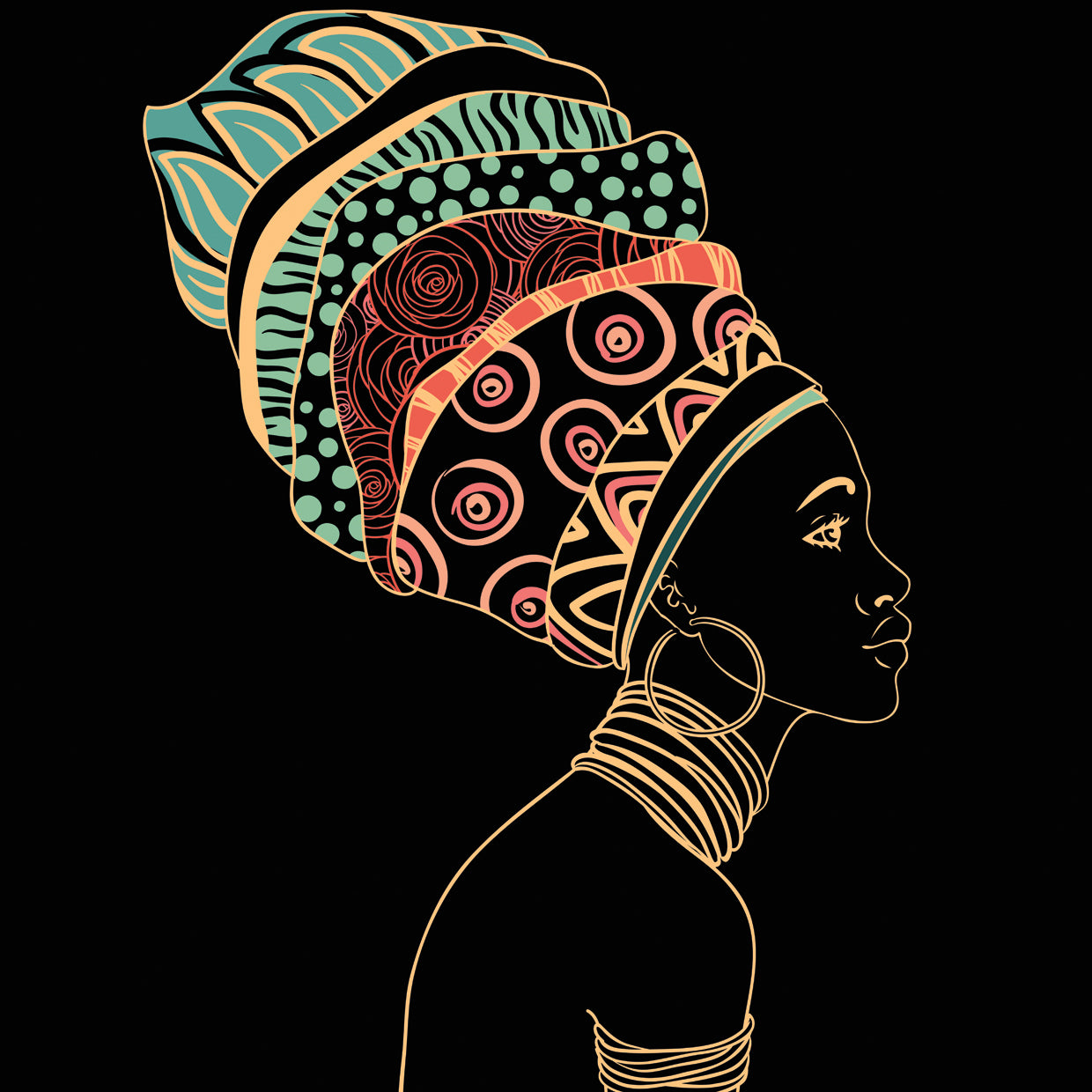 African Beautiful Colors Portrait