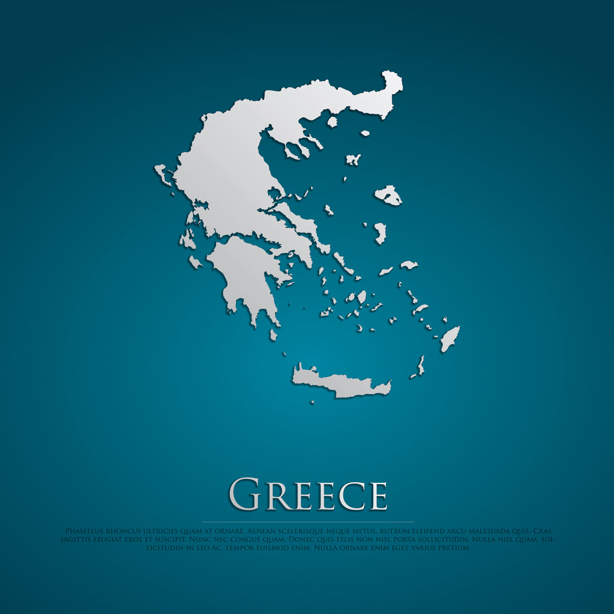 Blue Greece Map