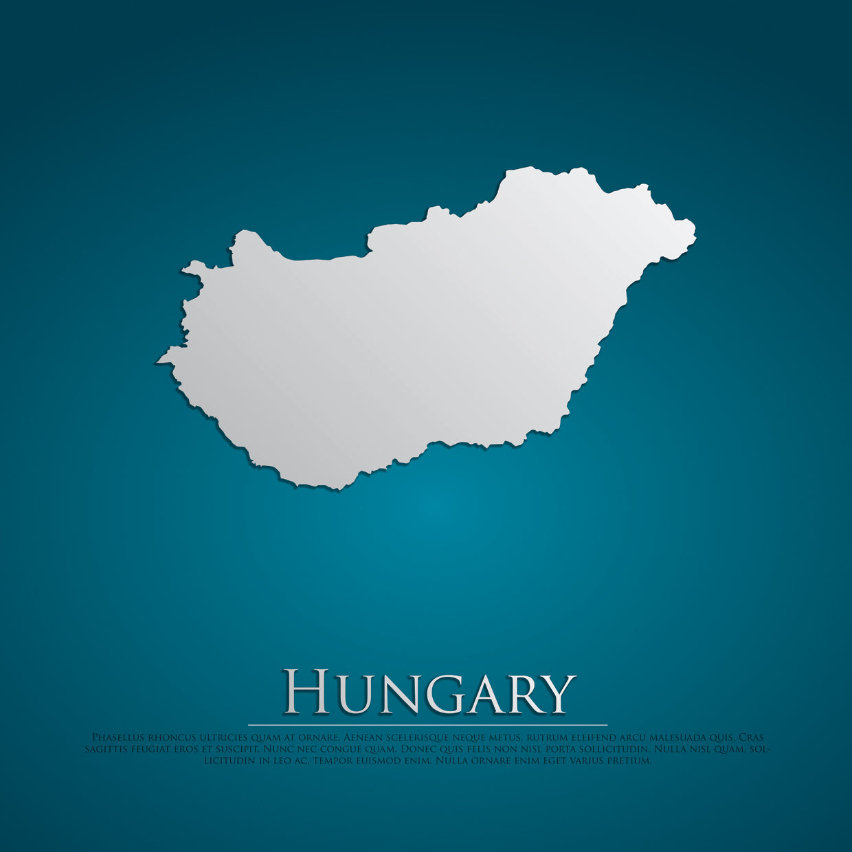 Blue Hungary Map