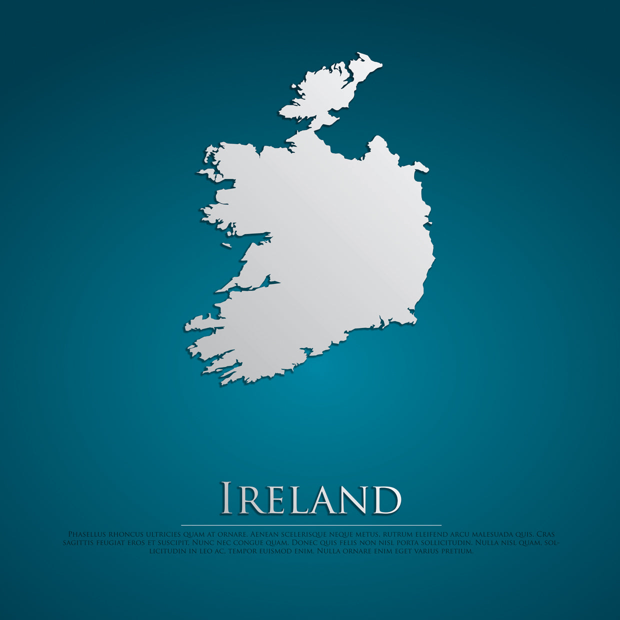 Blue Ireland Map