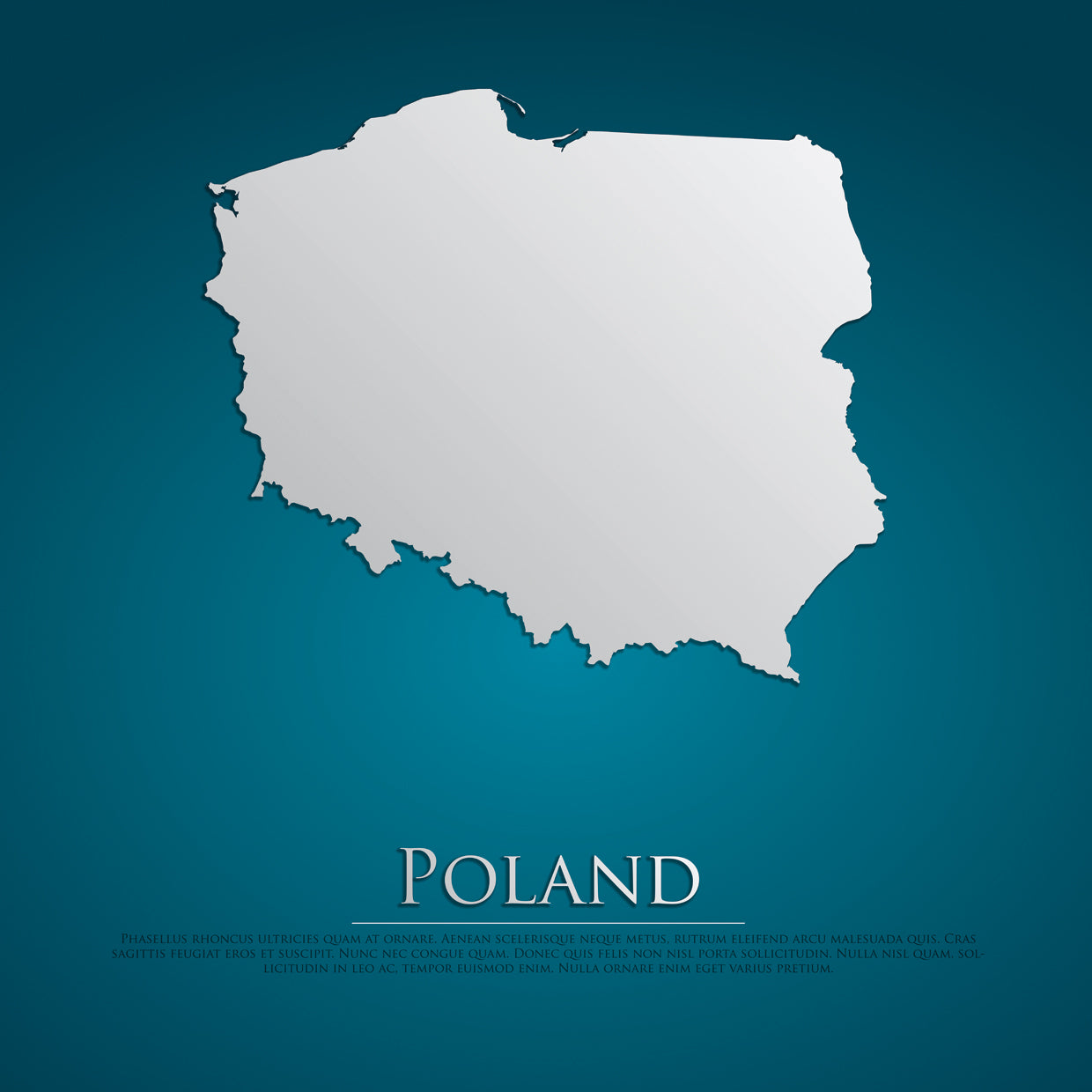 Blue Poland Map