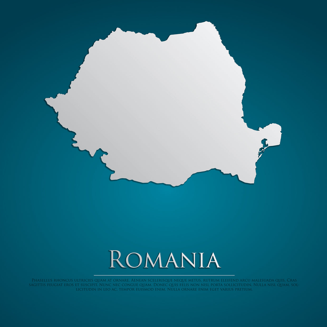 Blue Romania Map