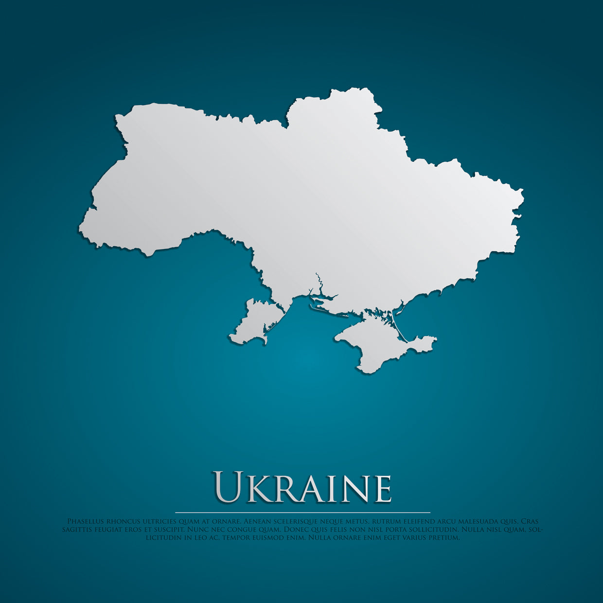 Blue Ukraine Map