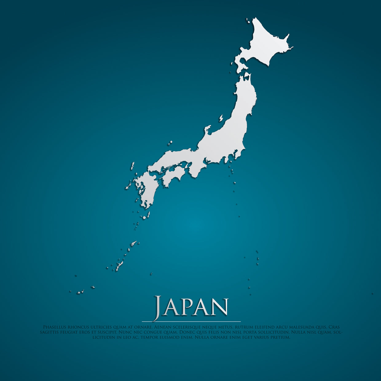 Blue Japan Map