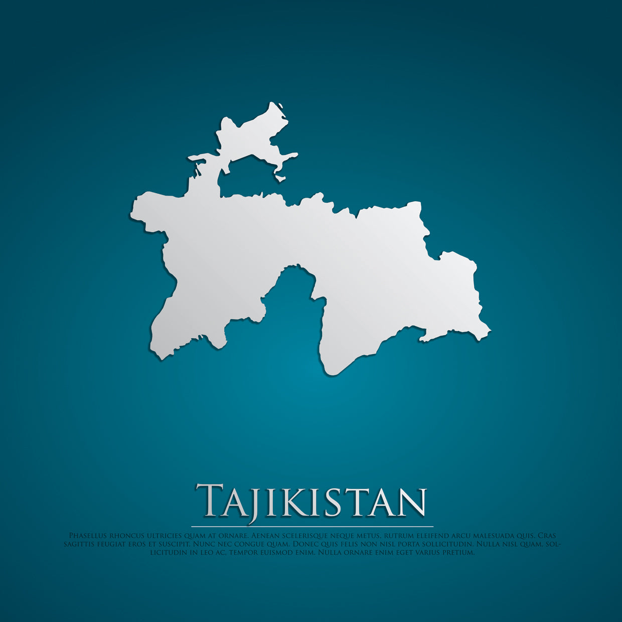 Blue Tajikistan Map