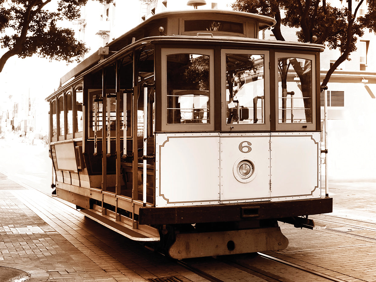 Vintage Sepia SF Cable Car