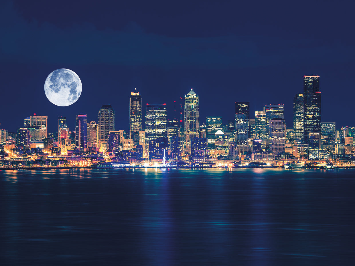 Buenas noches Seattle Moon Lienzo