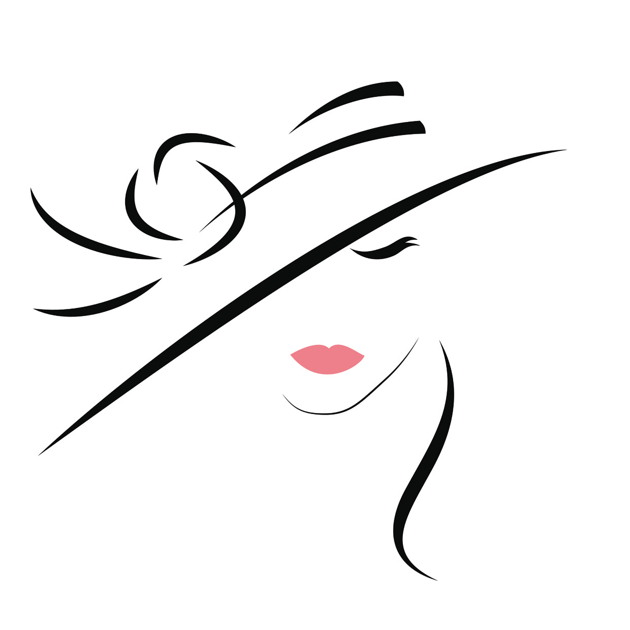 Retrato de mujer con sombrero con curvas Lienzo
