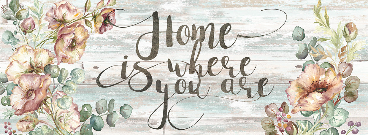 Blush Poppies and Eucalyptus Home Sign