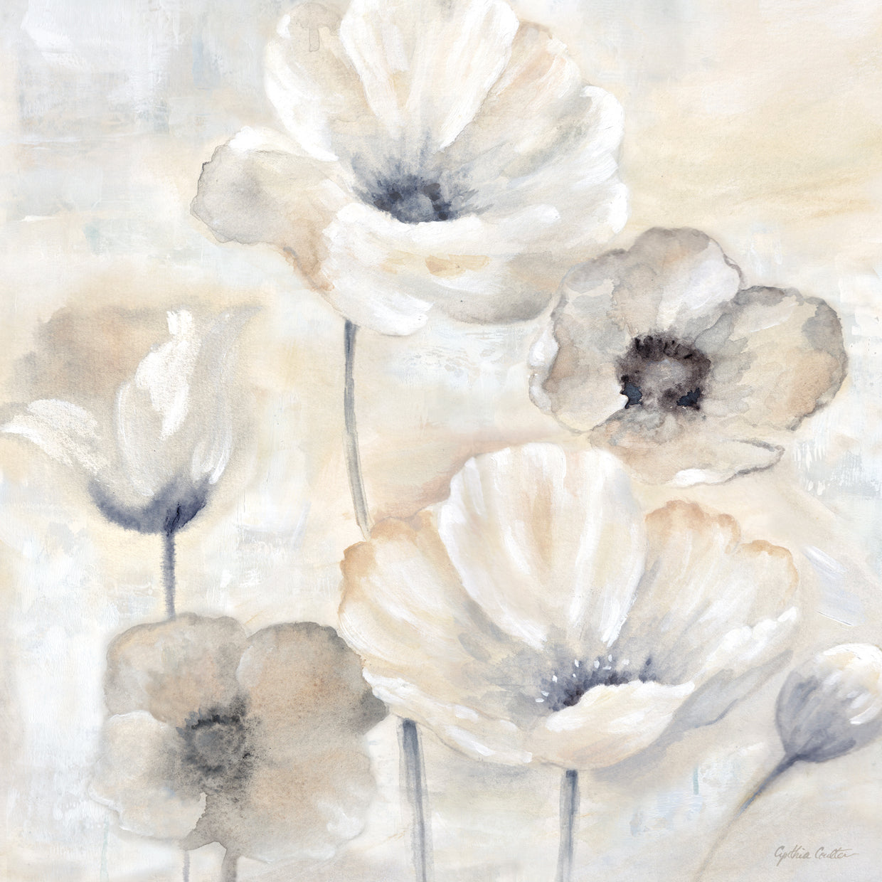 Gray Poppy Garden I