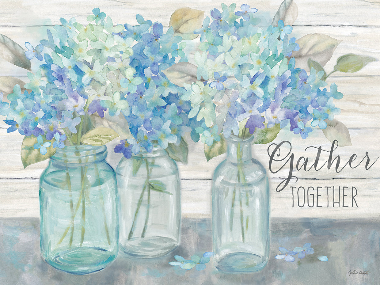 Farmhouse Hydrangeas in Mason Jars -Gather