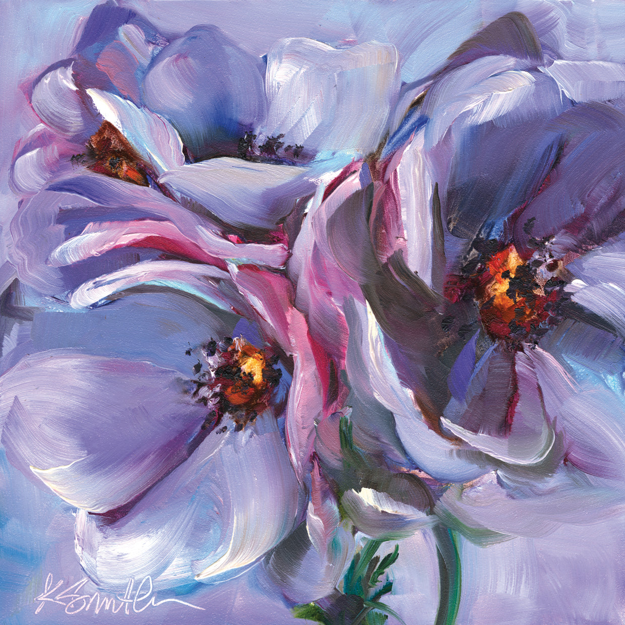 lavender flower painting acrylic Lavender Flowers Wall Art by Kim Smith