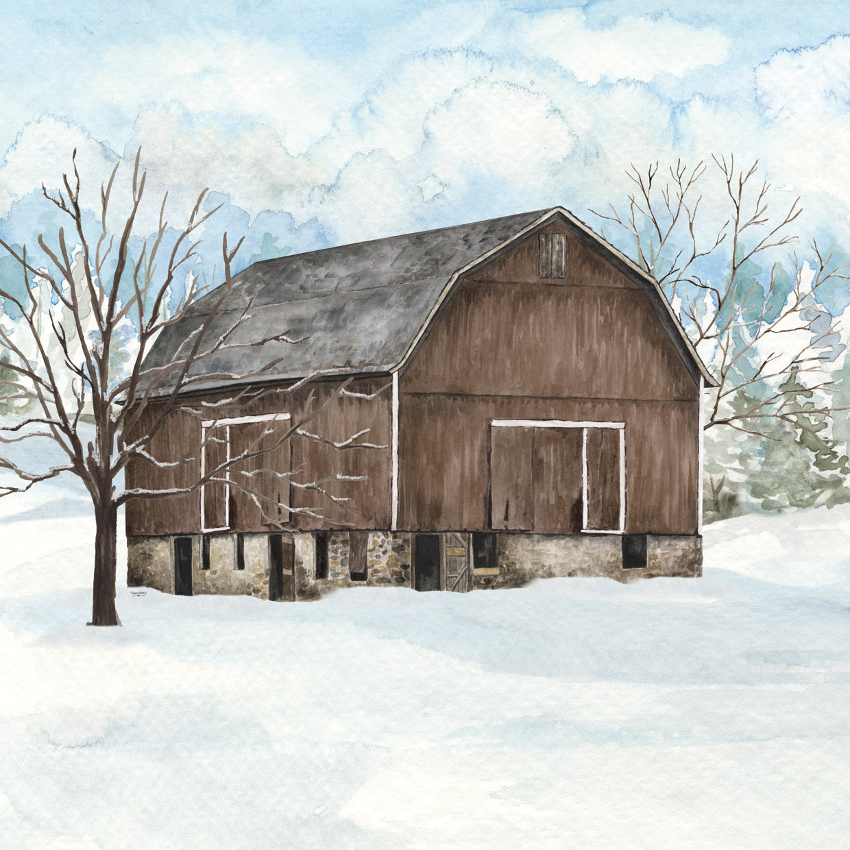 Winter Barn Quilt I