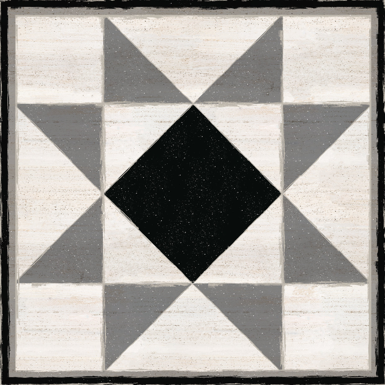 Black & White Quilt Block IV