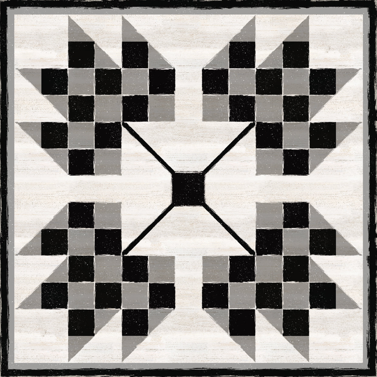 Black & White Quilt Block V