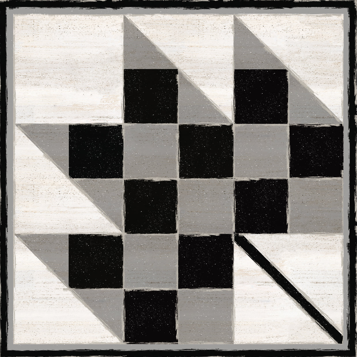 Black & White Quilt Block VI