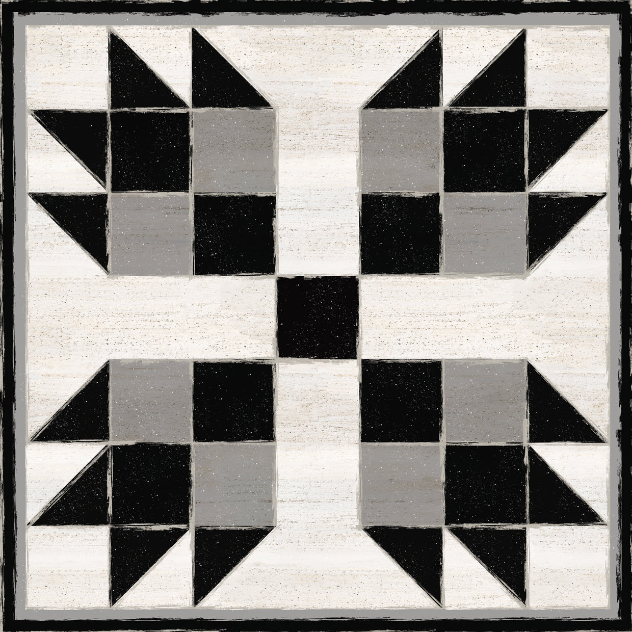 Black & White Quilt Block VII