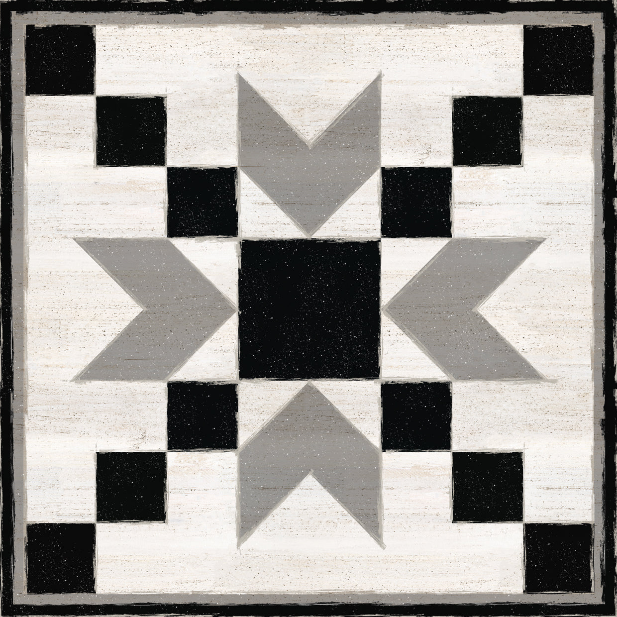 Black & White Quilt Block XI