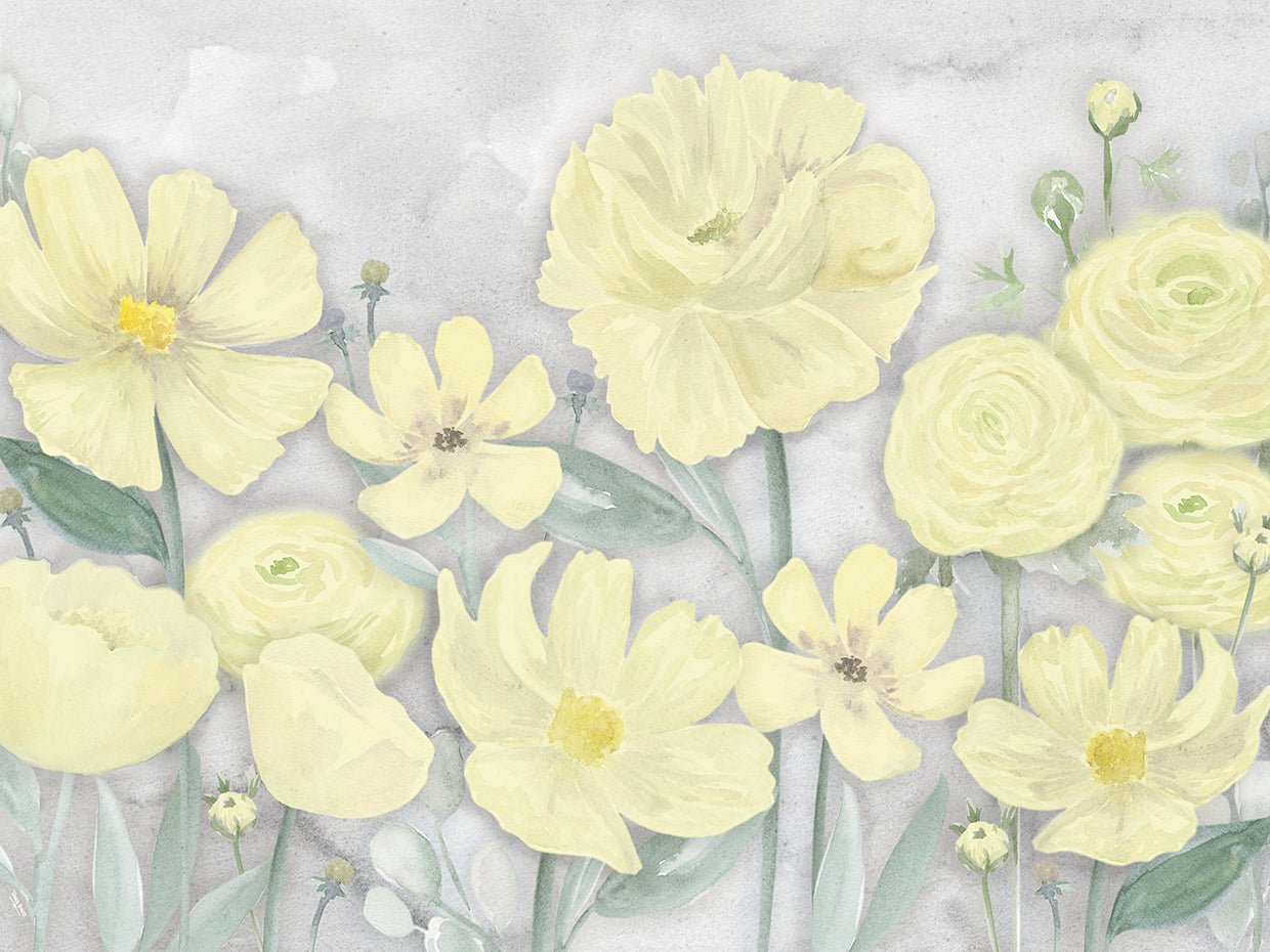 Peaceful Repose gray & yellow landscape