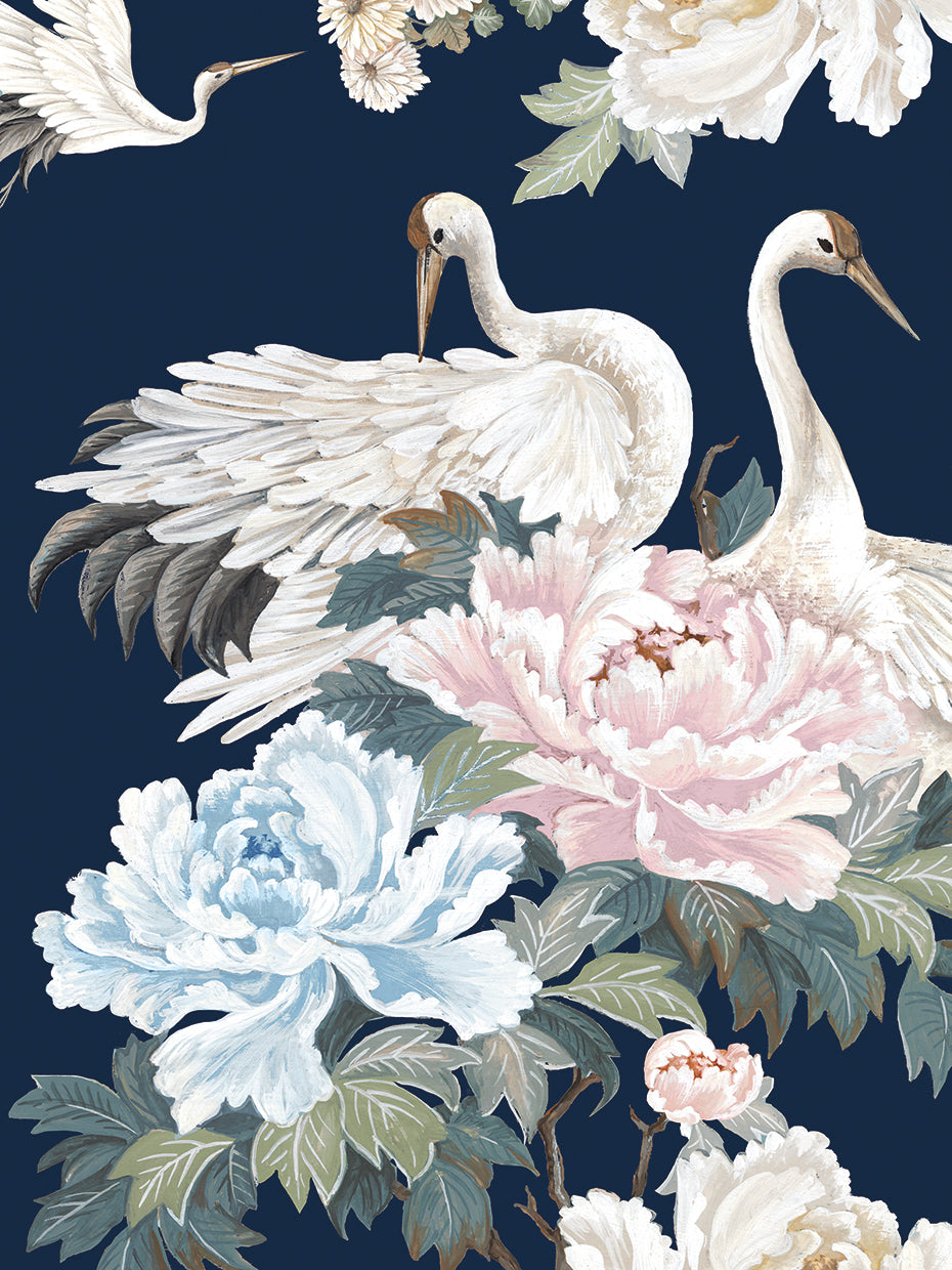 Pearly White Cranes I