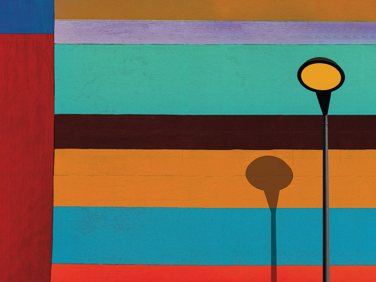 Schuster - Lamp and striped wall