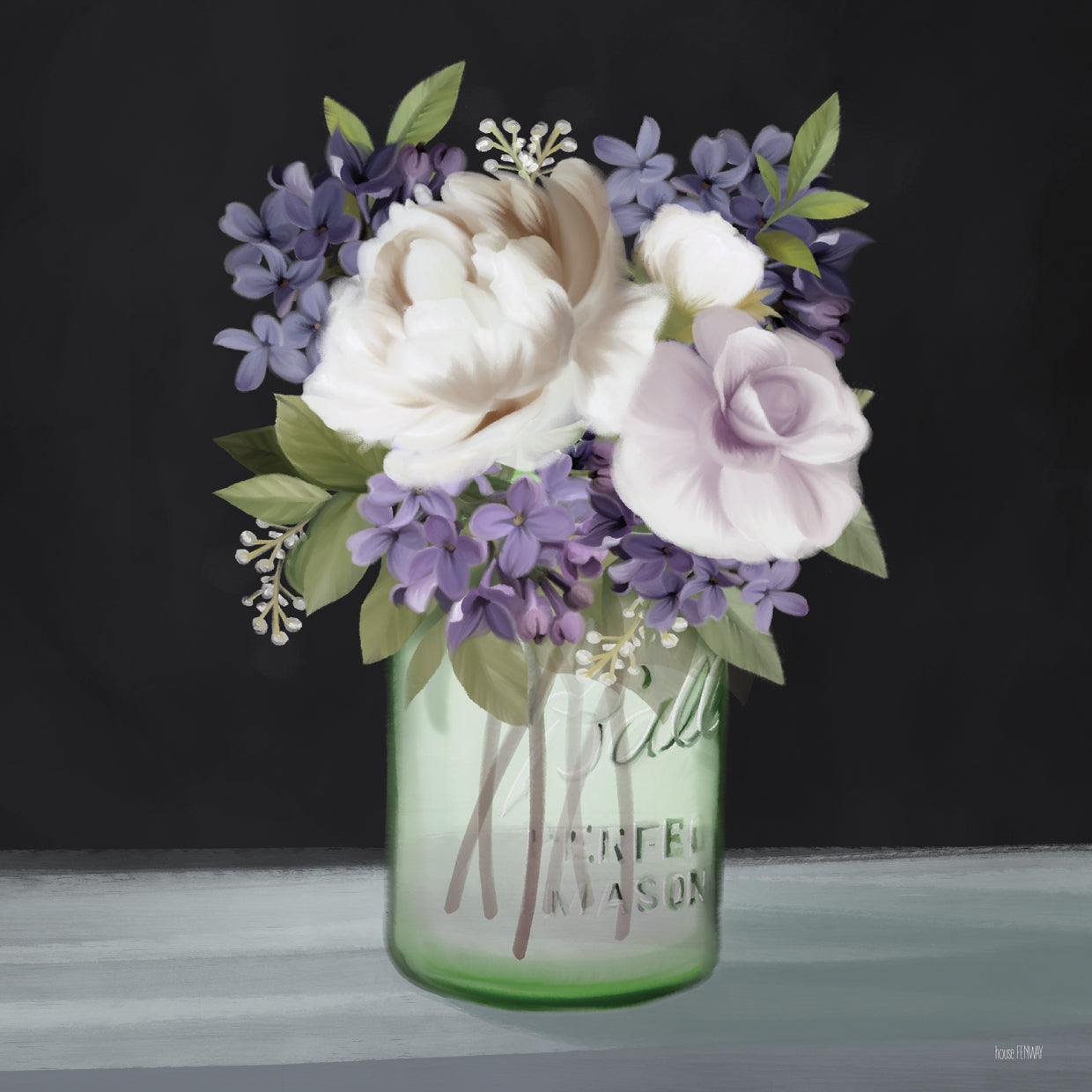 Lilac Mason Jar Floral