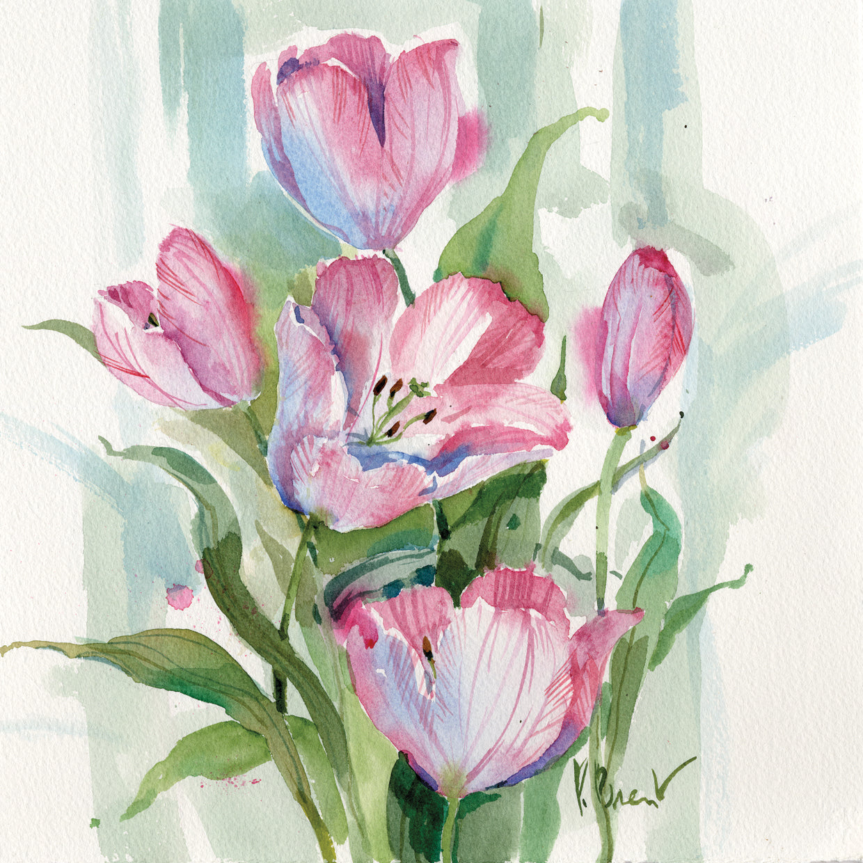 Tulipanes rosas Lienzo