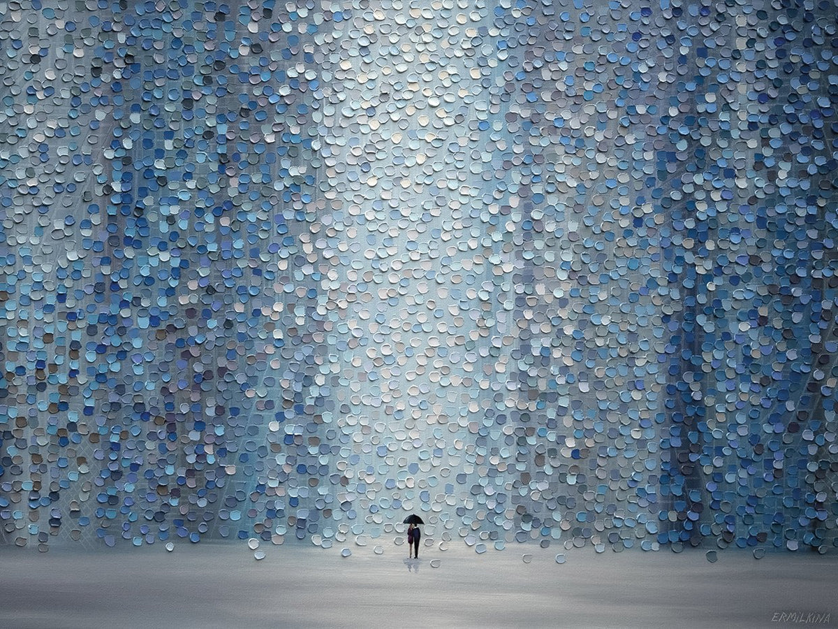 Blue Rain Wall Art by Ekaterina Ermilkina | Fine Art Canvas