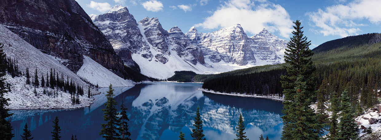 Picos del lago Moraine Lienzo