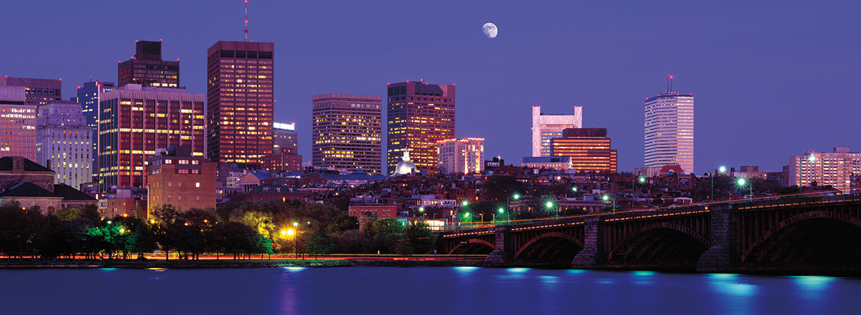 Río Boston iluminado por la luna Lienzo