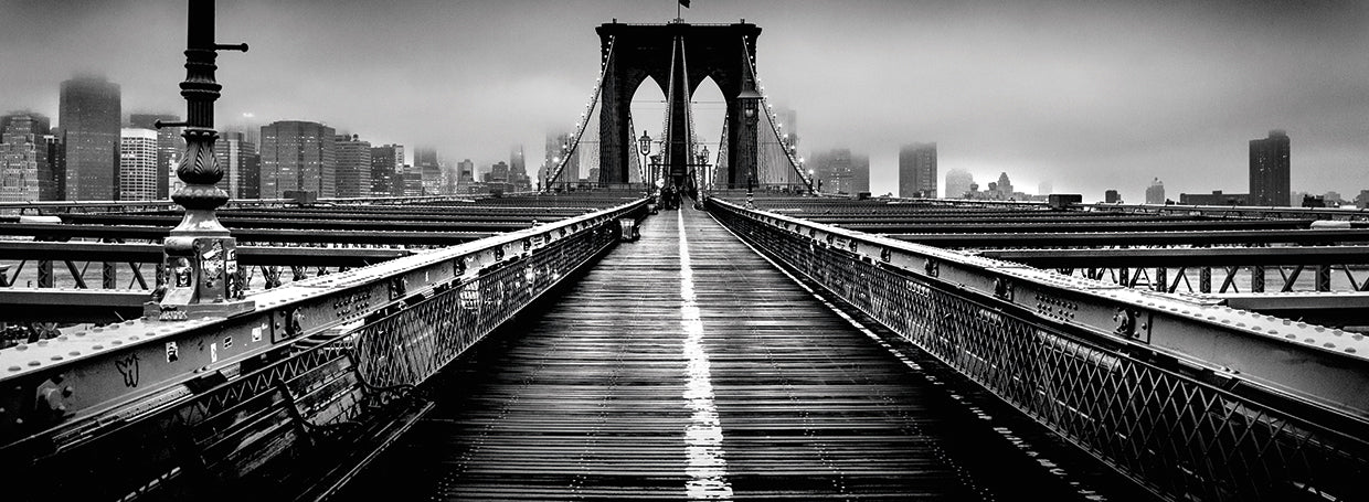 Niebla del puente de Brooklyn Lienzo