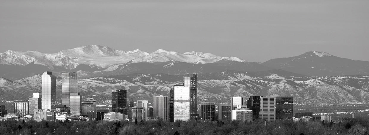 Snowy Peaks Denver Skyline
