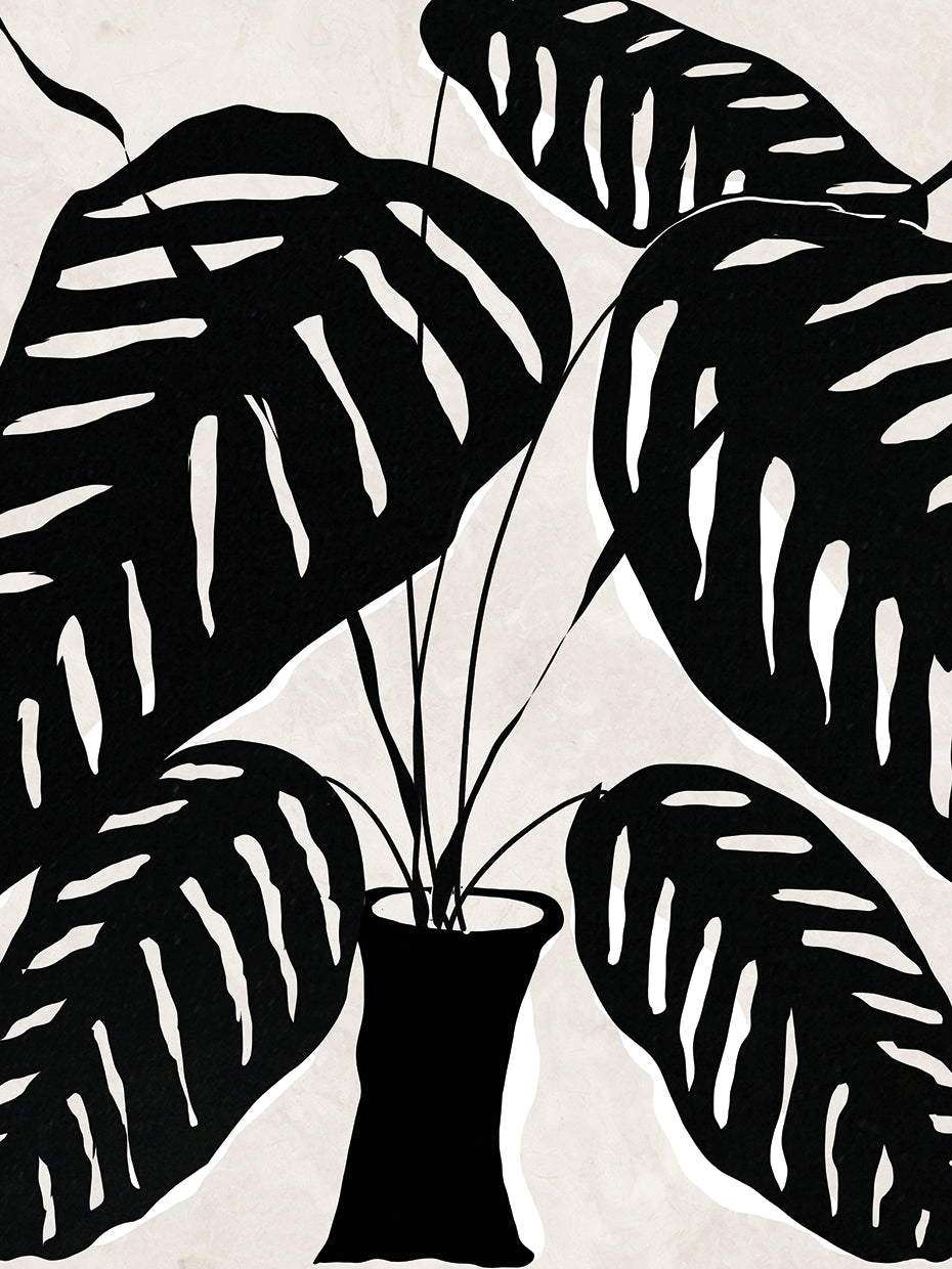 Black & White Potted Plant I