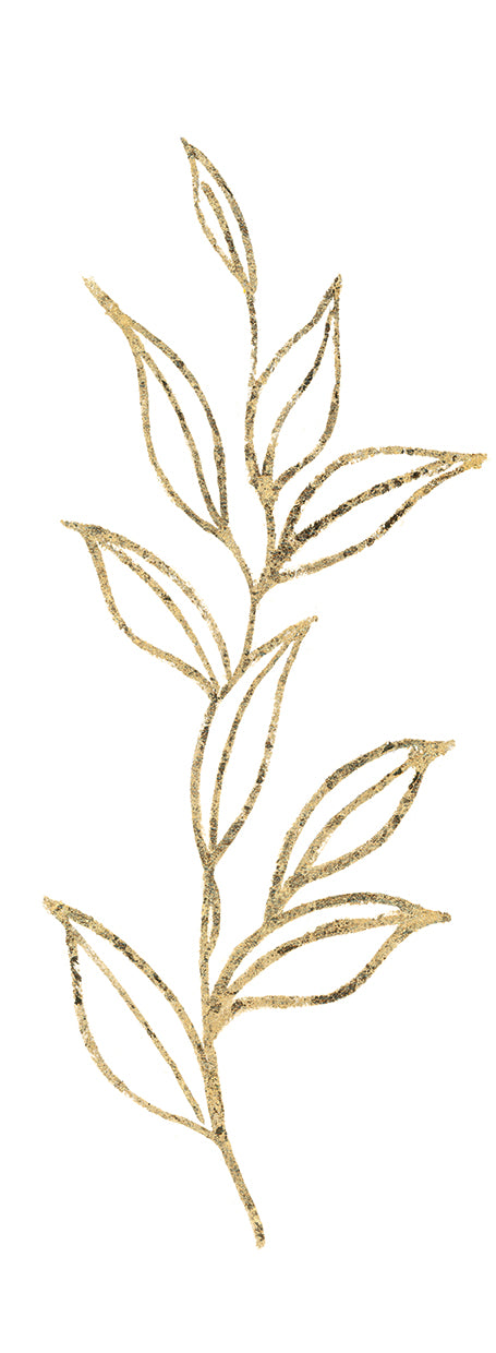 Gilded Silhouette Leaves I