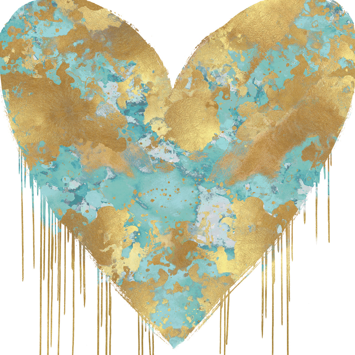 Big Hearted Aqua and Gold