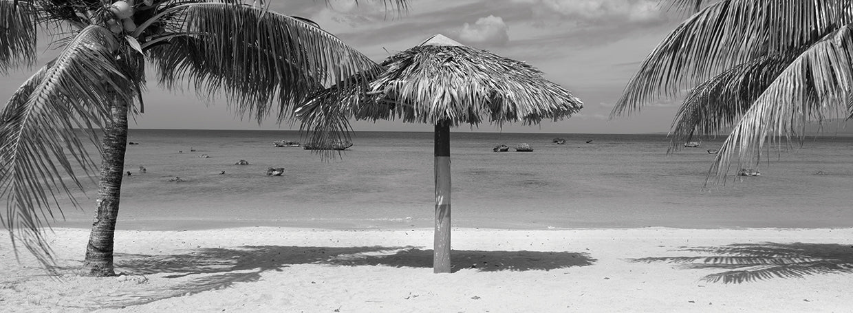 Playa cubana sombreada Lienzo