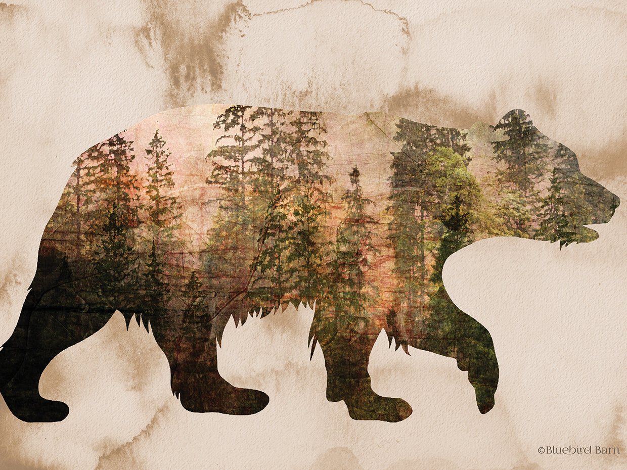 Brown Woods Bear Silhouette