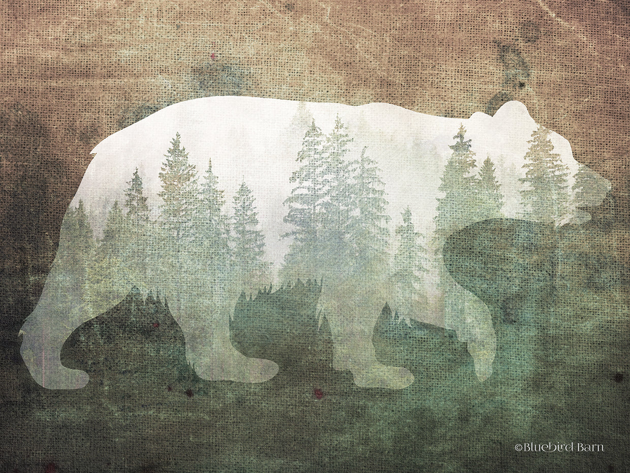 Green Forest Bear Silhouette