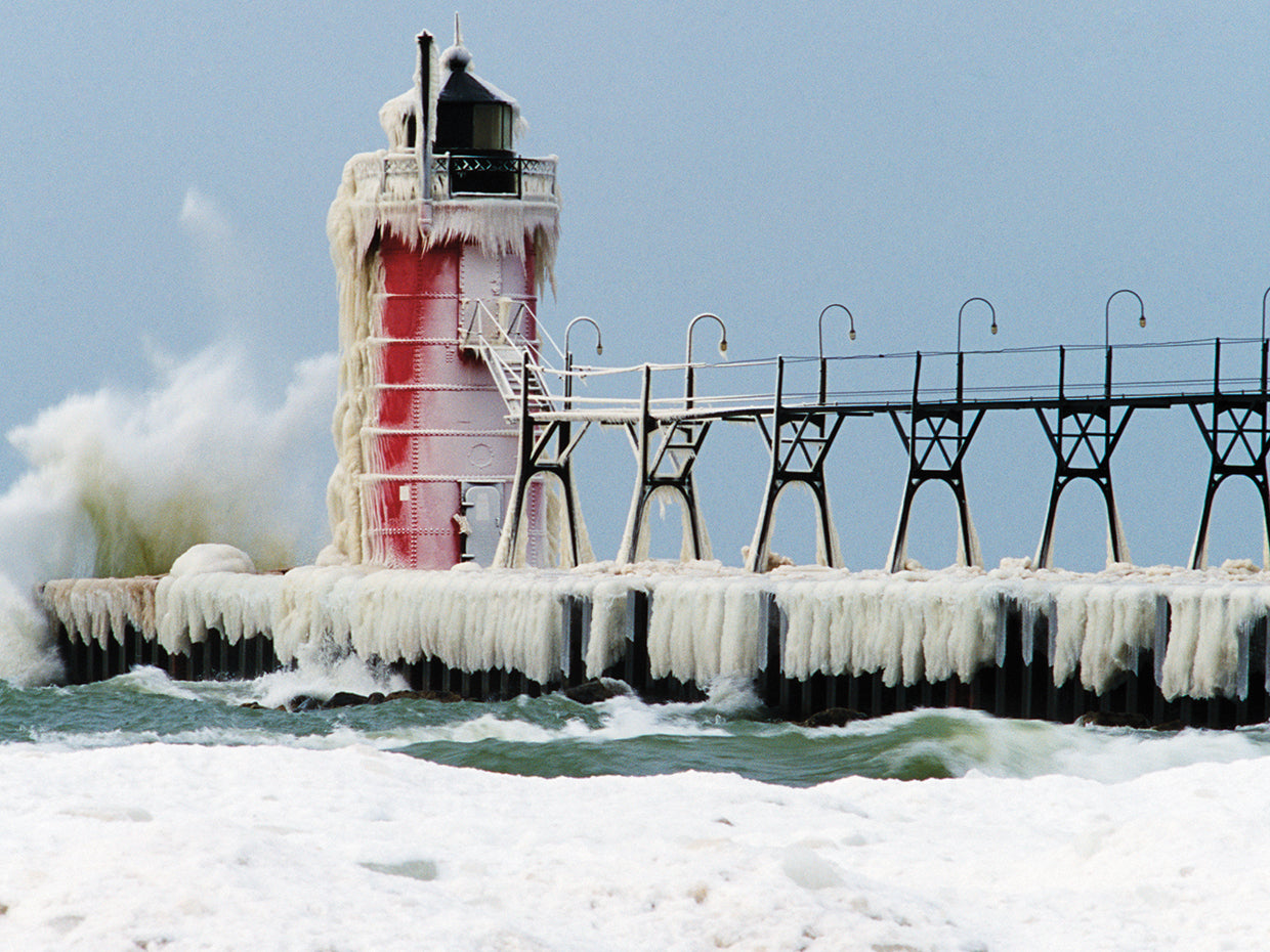Olas heladas del lago Michigan Lienzo